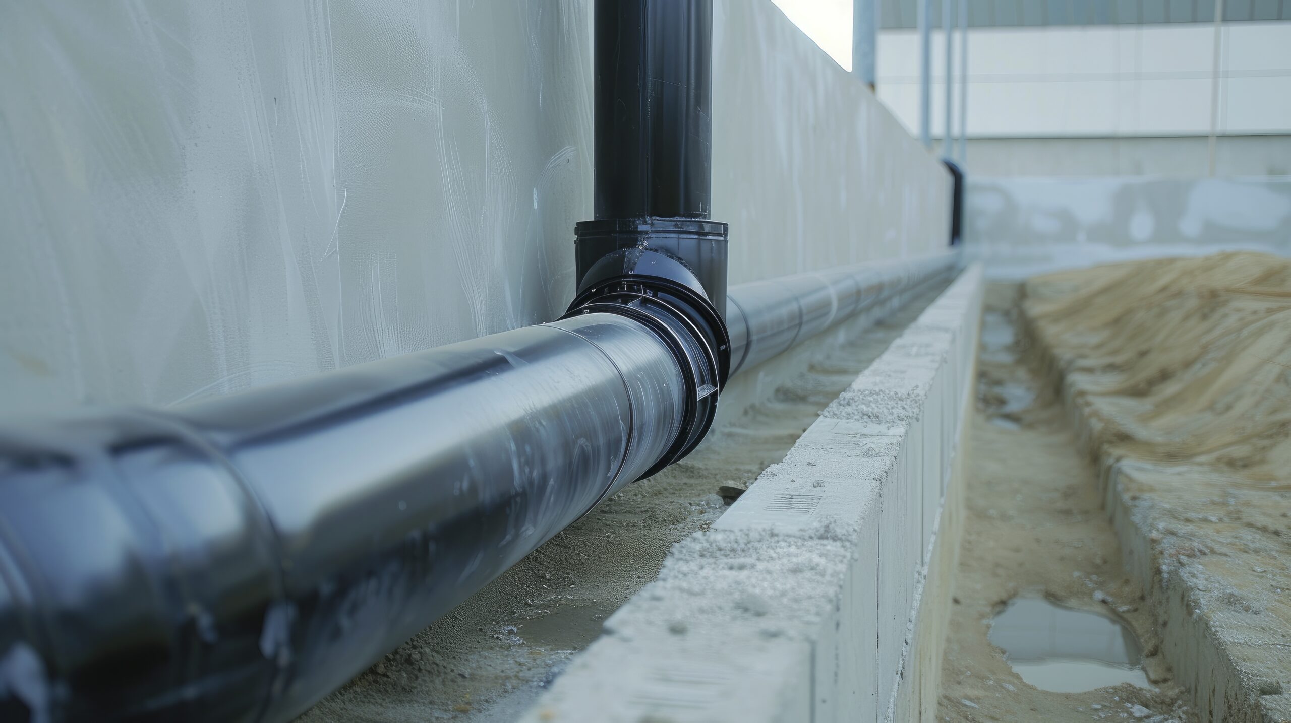 Steel-Support Pipe Drainage Installation