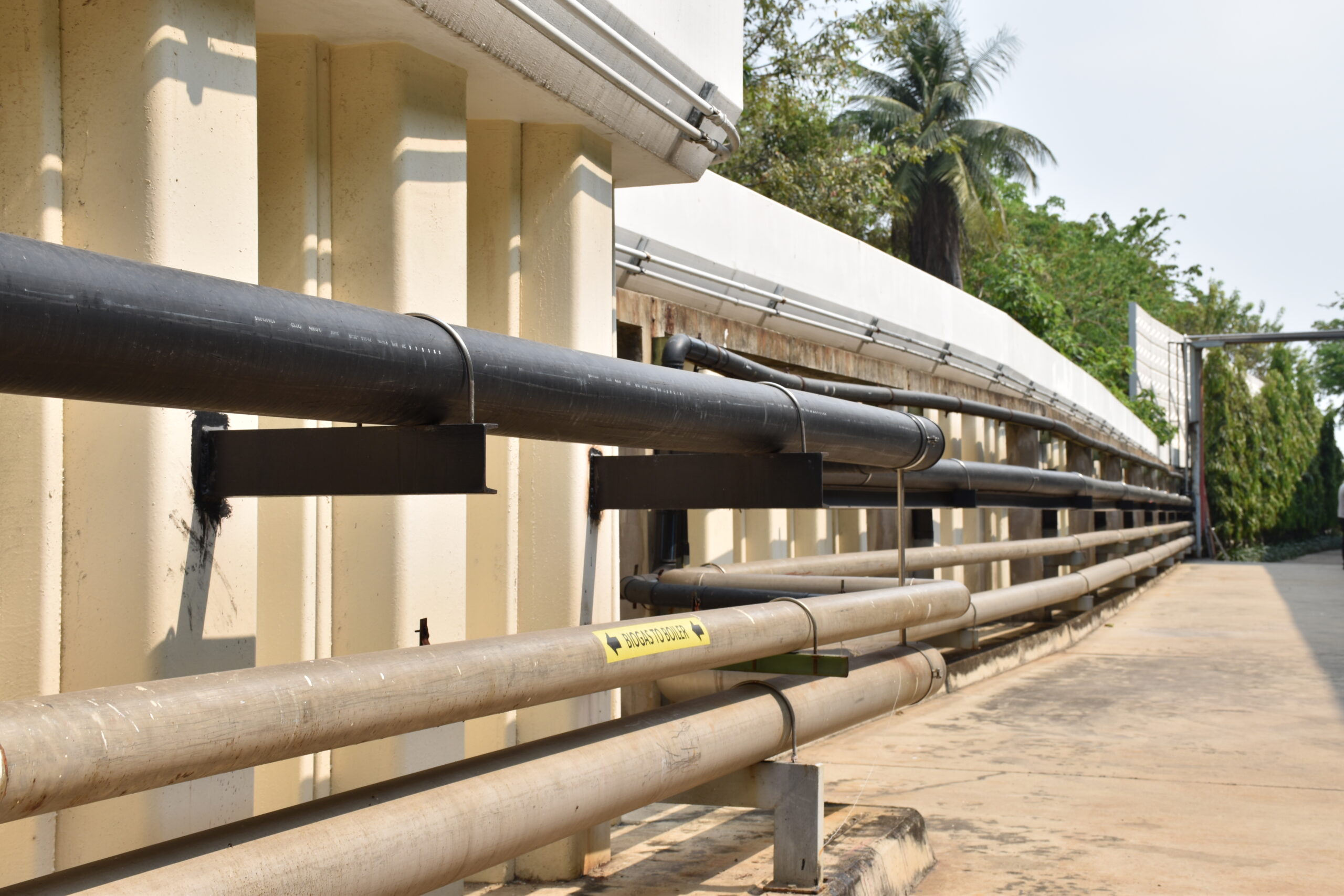 Gas pipelines for industrial plants